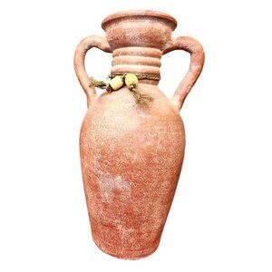 Terracotta colored clay vase. 13.5 inches tall. Southwestern decor or an Italian